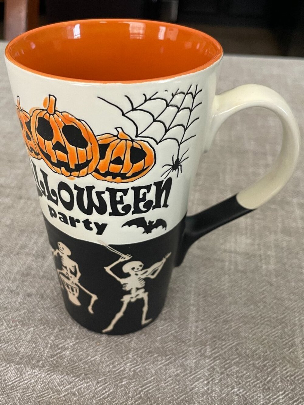 Spectrum Halloween Coffee Mug Halloween Party Jack O Lanterns, Skeletons Ceramic